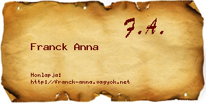 Franck Anna névjegykártya